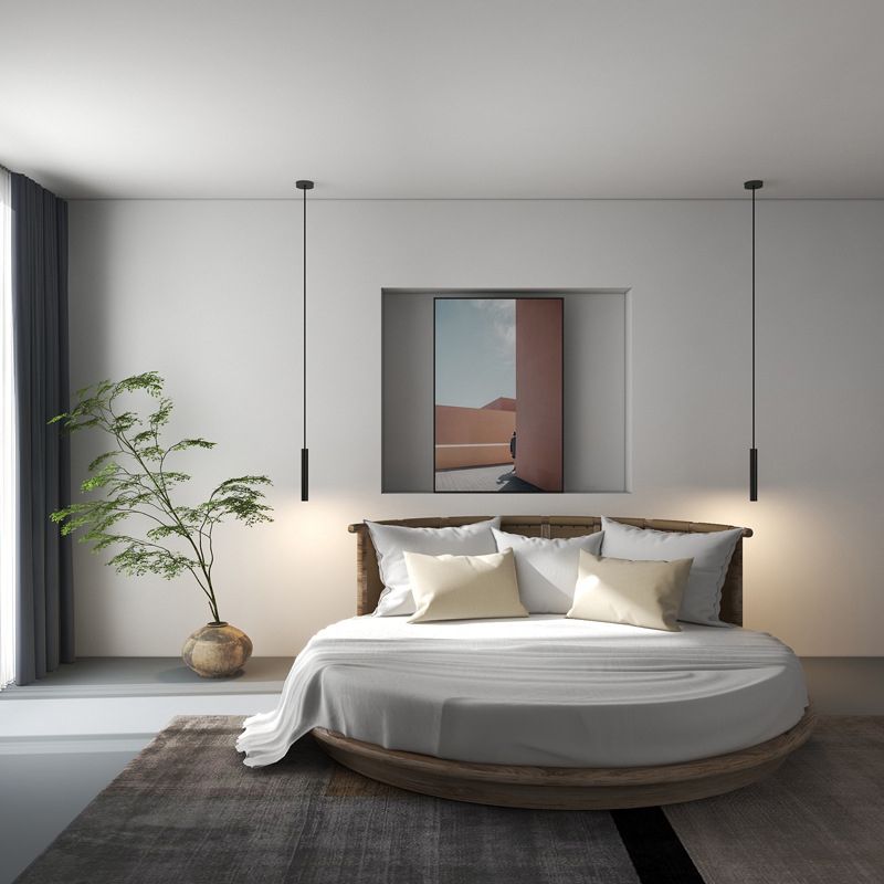 Arisha Moderna Minimalista Lineal Metal Lámpara Colgante Negra