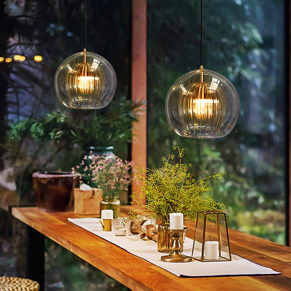 June Glass Globe Pendant Light Clear &Amber - Neutral Decor