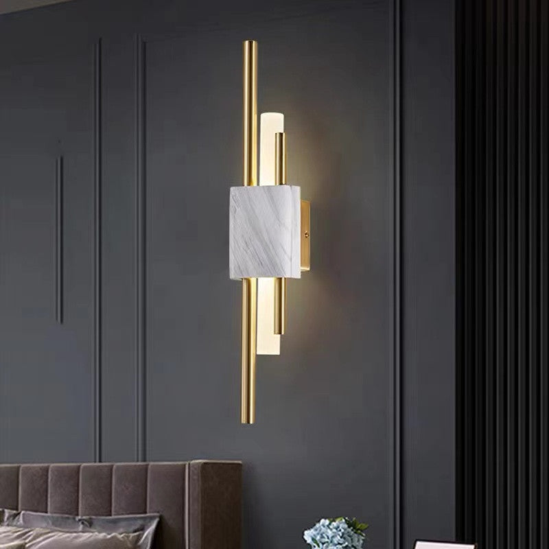 Arisha Moderna Geometría Metal LED Aplique de Pared Blanca/Dorada/Verde