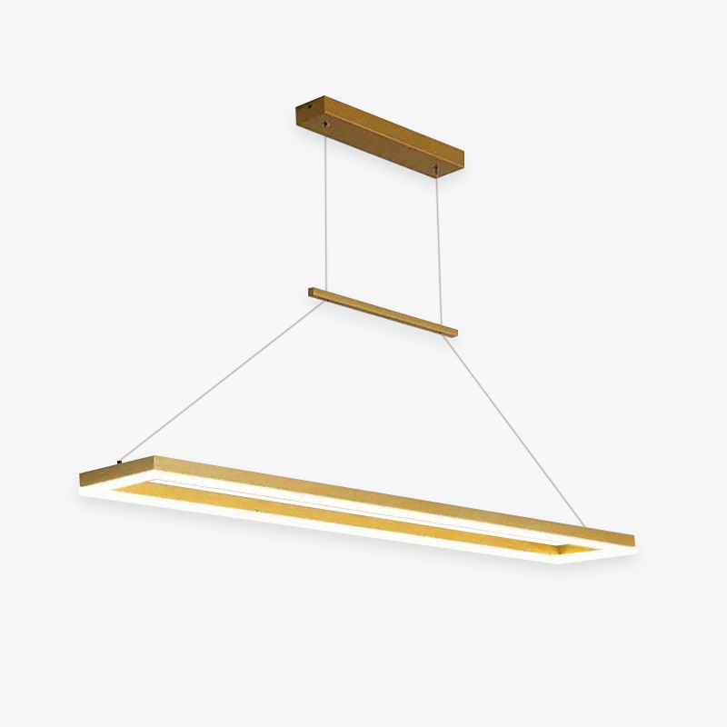 Arisha Clásica Rectangular Metal Lámpara Colgante Café/Dorada