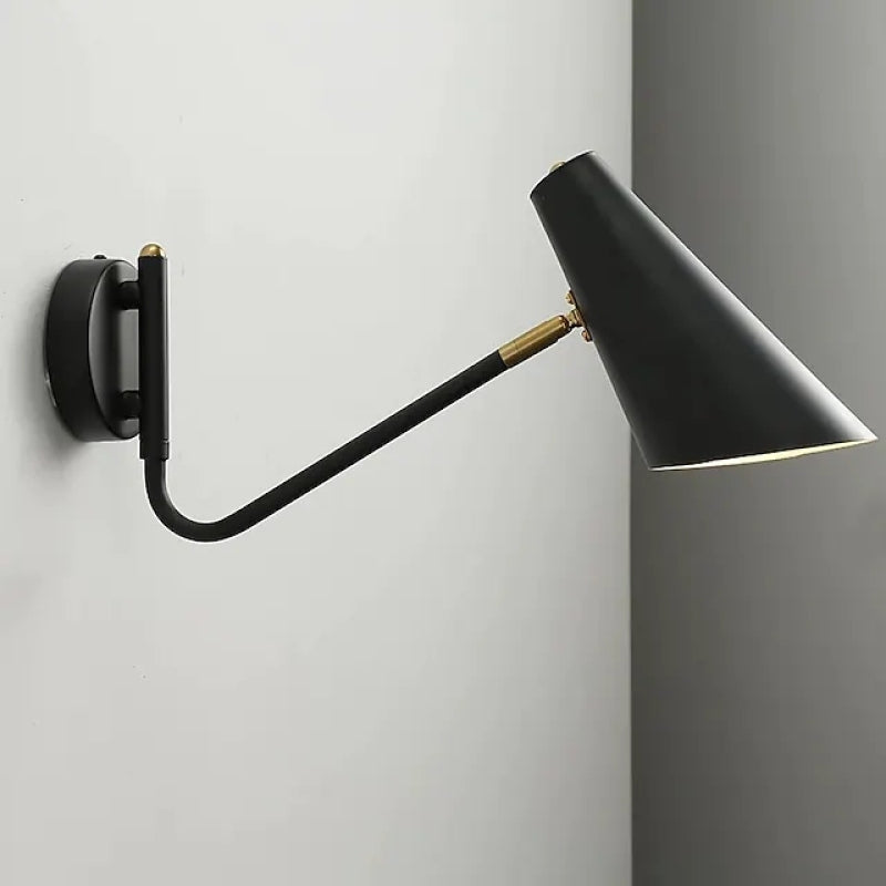Epoch Moderna Minimalista Metal Aplique de Pared Giratorio Negro/Oro/Blanco