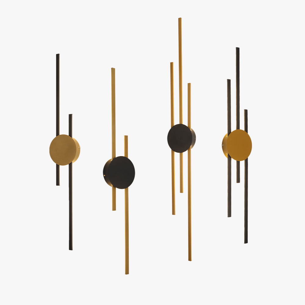 Arisha Moderno Lineal Metal/Acrílico LED Aplique de Pared Negro/Dorado