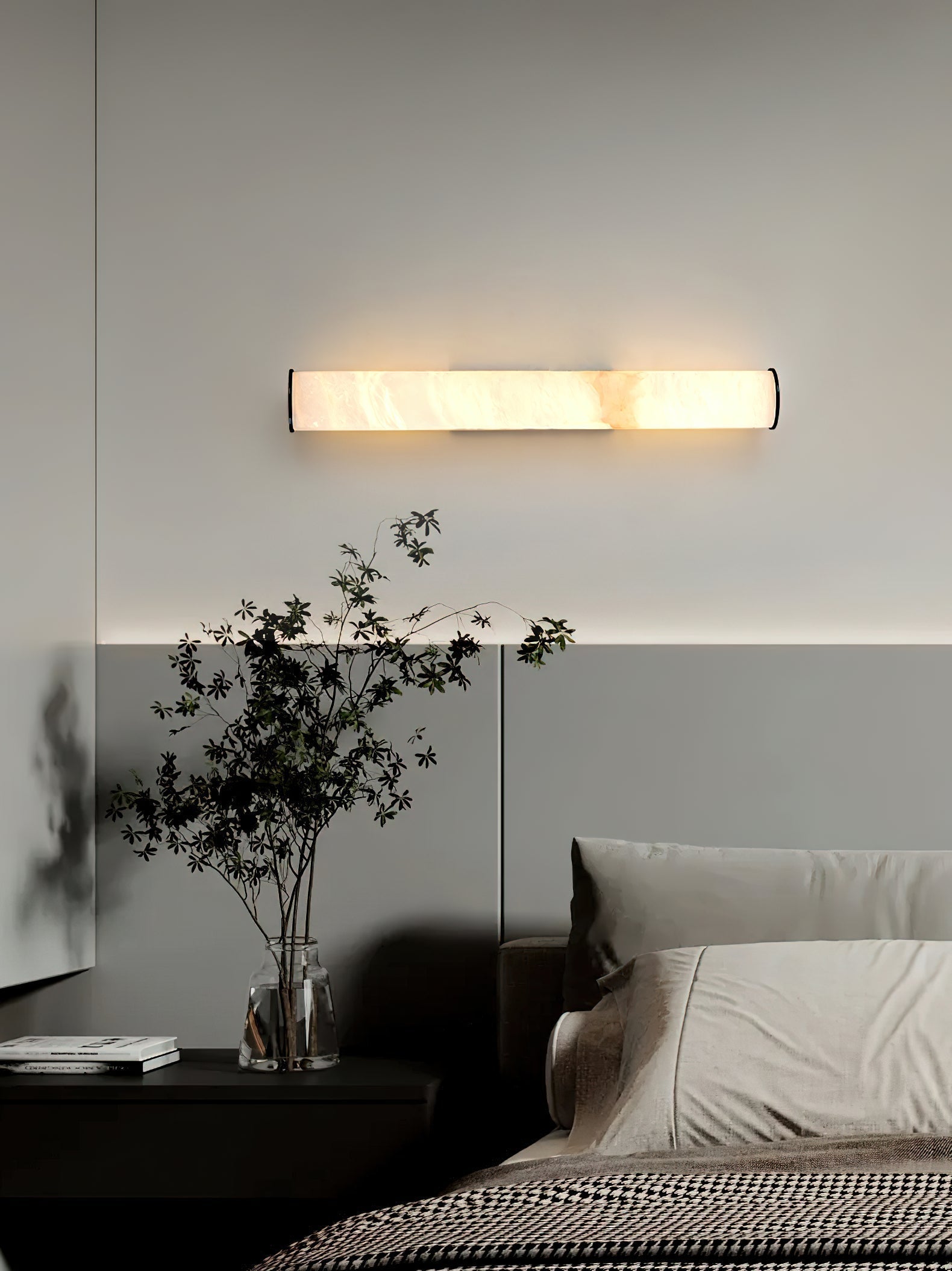 Arcus Modern Minimalist Elegance Brass Alabaster Sconce Wall Lamp - Lamp Copper