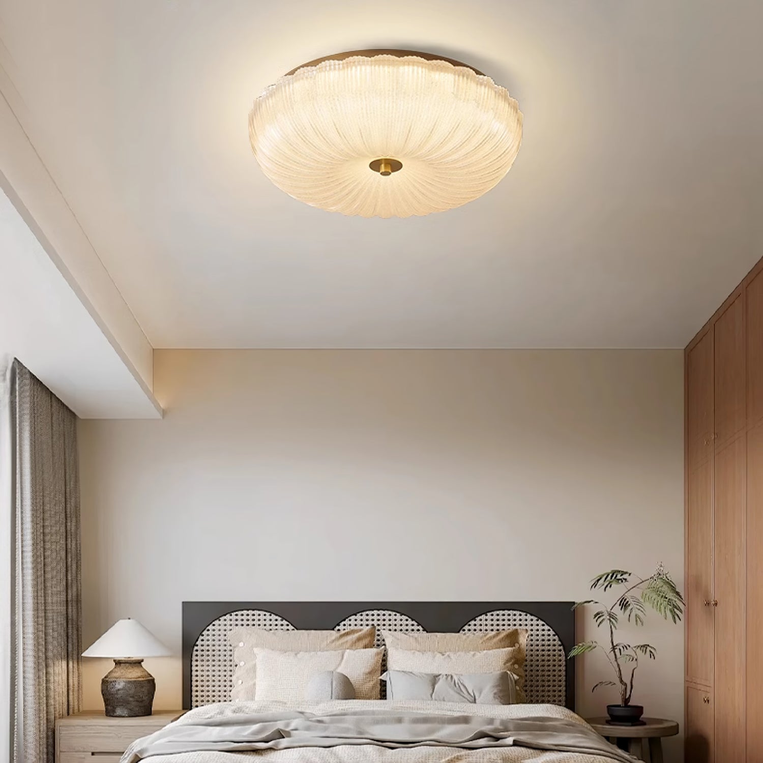 Halo Ceiling Light Ripple Glass - Neutral Decor