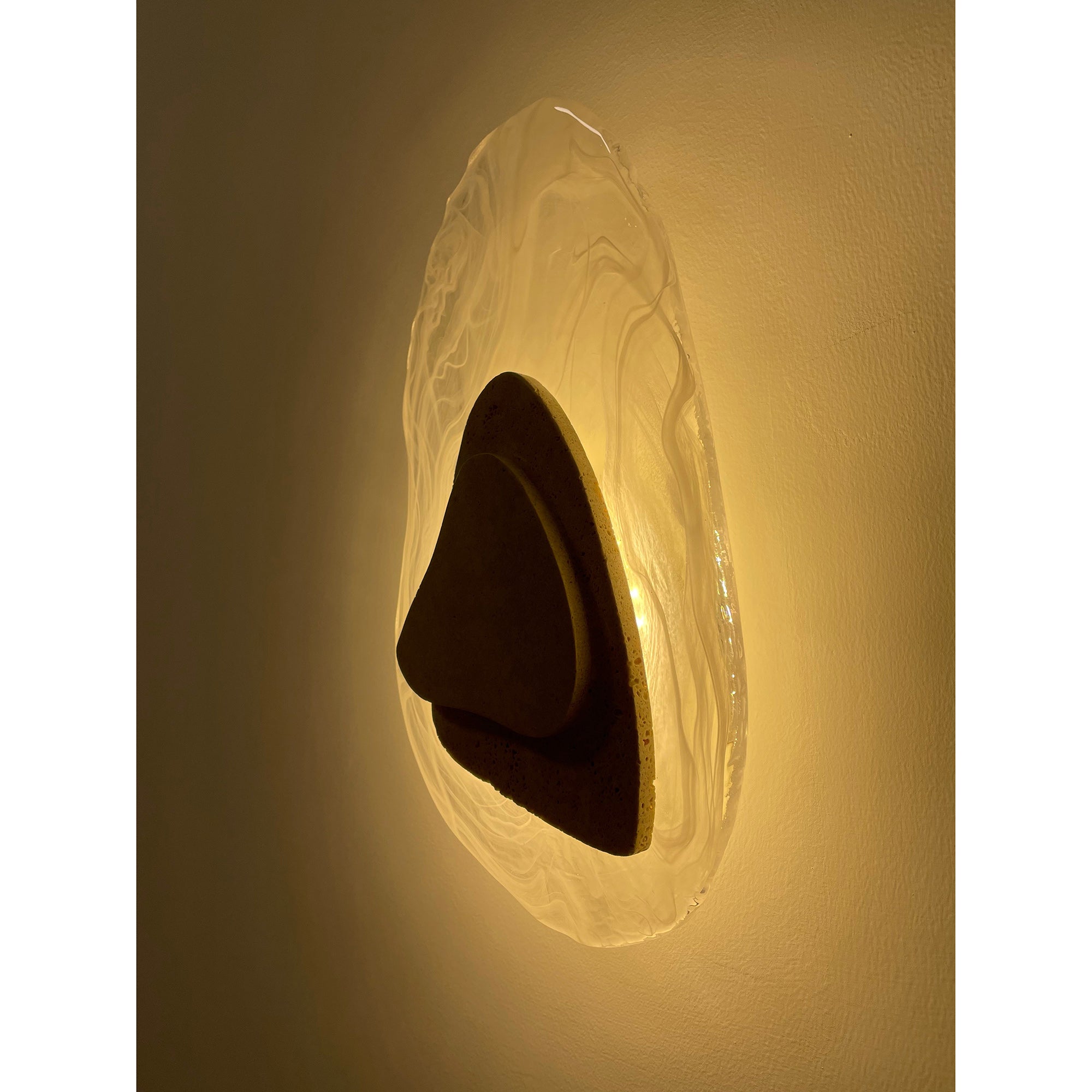 Zenorarae Individual Creativity Glass Travertine Wall Lamp - Lamp Copper