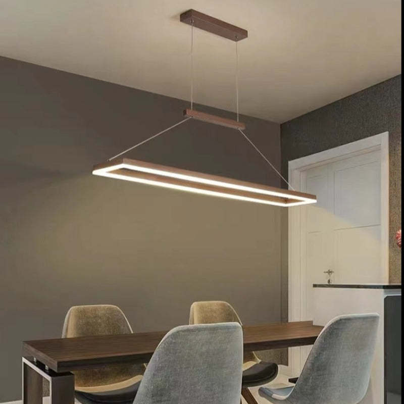 Arisha Clásica Rectangular Metal Lámpara Colgante Café/Dorada