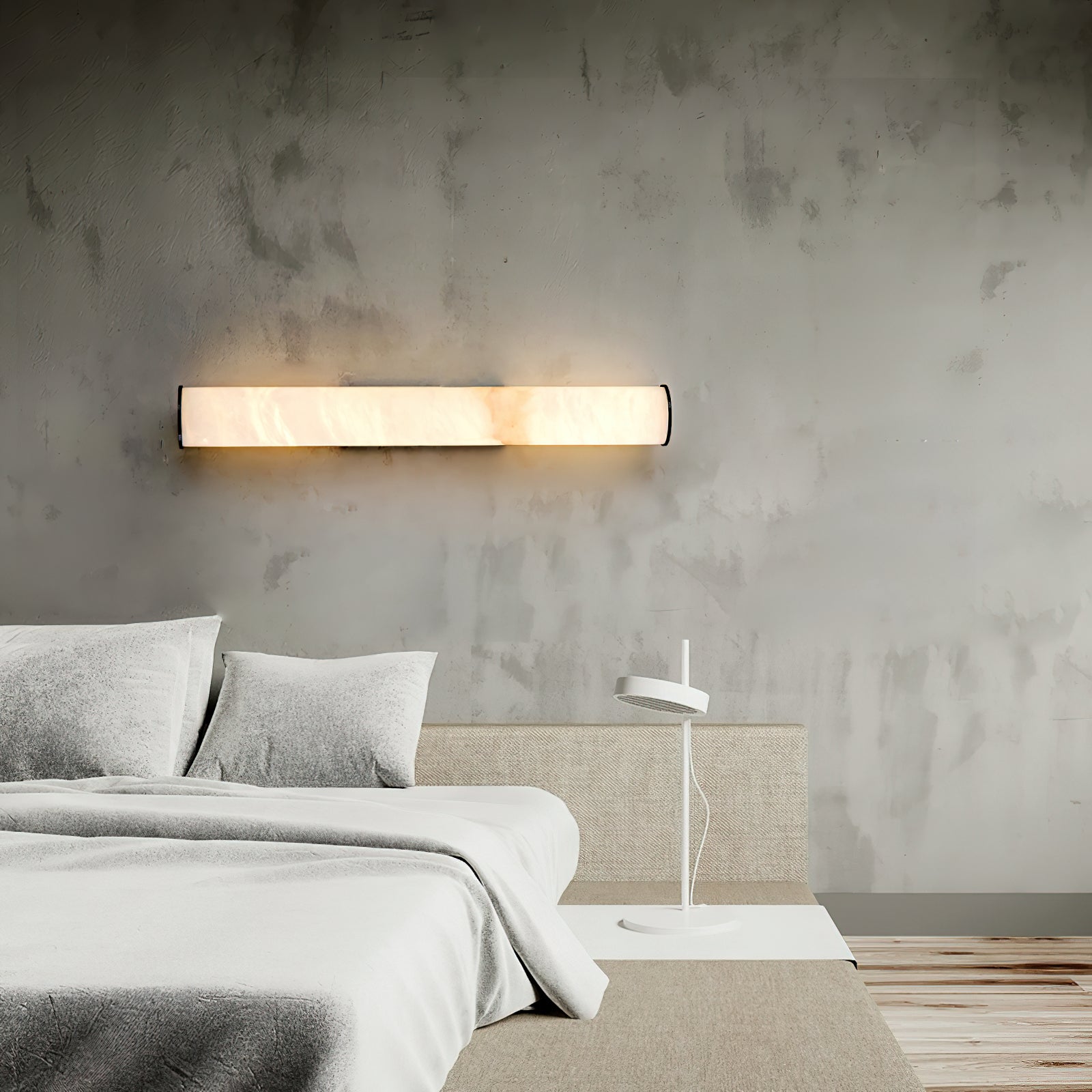 Arcus Modern Minimalist Elegance Brass Alabaster Sconce Wall Lamp - Lamp Copper