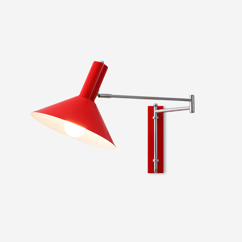 Wall Lamp Modern Adjustable Metal Arm Red Shade Reading Light - Letslighting