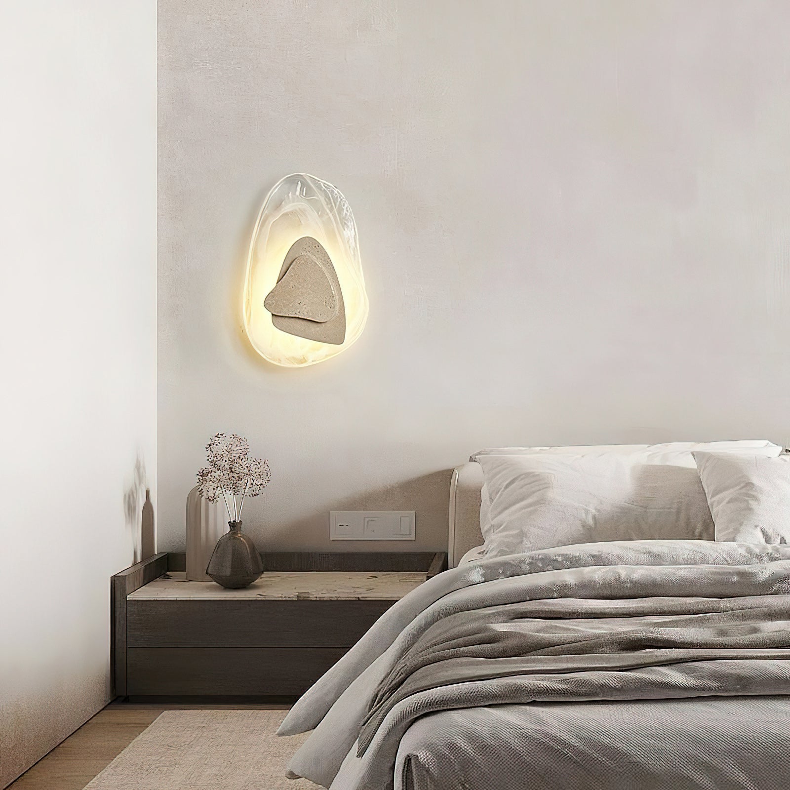 Zenorarae Individual Creativity Glass Travertine Wall Lamp - Lamp Copper